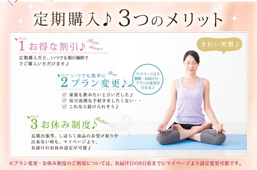 １．お得な割引、２．プラン変更、３．お休み制度